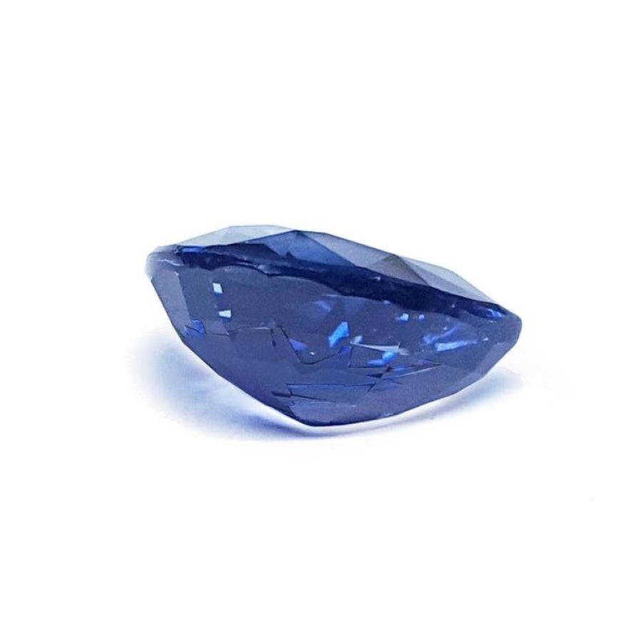 3.67 ct. loose natural pear-cut sapphire with a vivid deep blue color and brilliant facets.