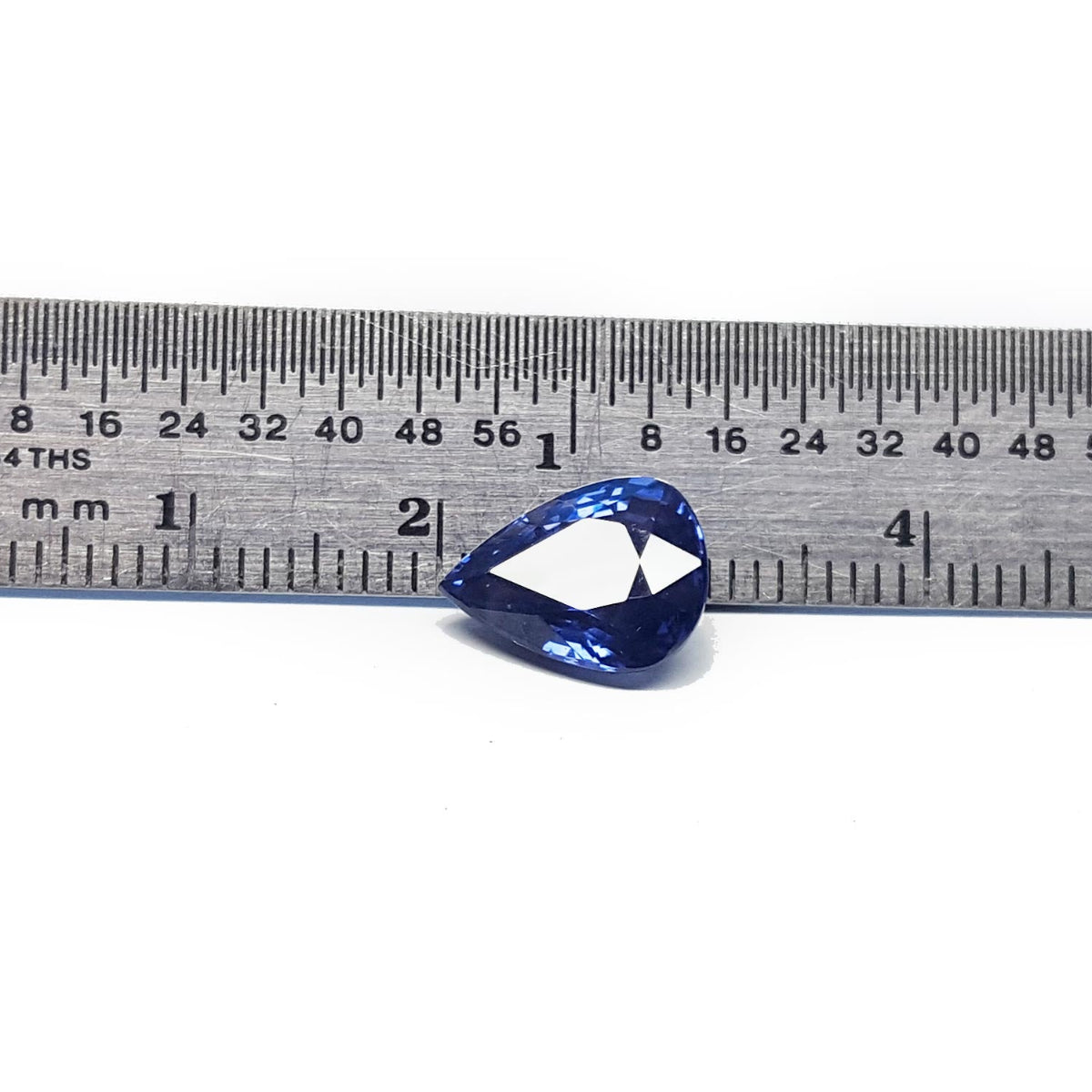 3.67 ct. Loose Natural Hearth Mined Sapphire Pear cut Vivid Deep Blue Color