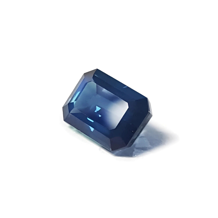 GIA certified natural loose sapphire origin Sri Lanka blue color emerald cut.