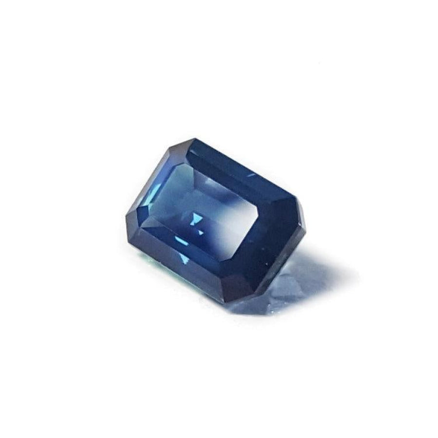 GIA certified natural loose sapphire origin Sri Lanka blue color emerald cut.