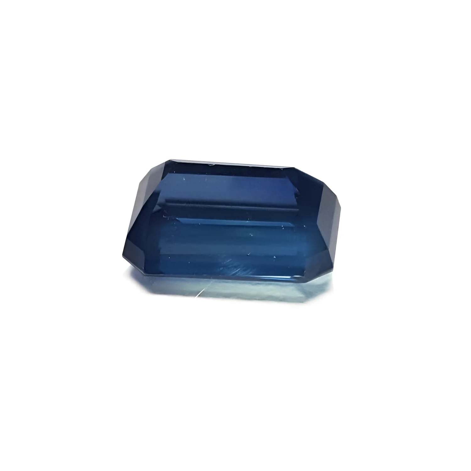 Deep blue-green emerald cut natural loose sapphire from Sri Lanka, 5.05 ct.