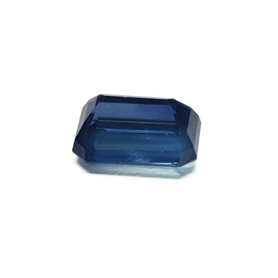 Deep blue-green emerald cut natural loose sapphire from Sri Lanka, 5.05 ct.