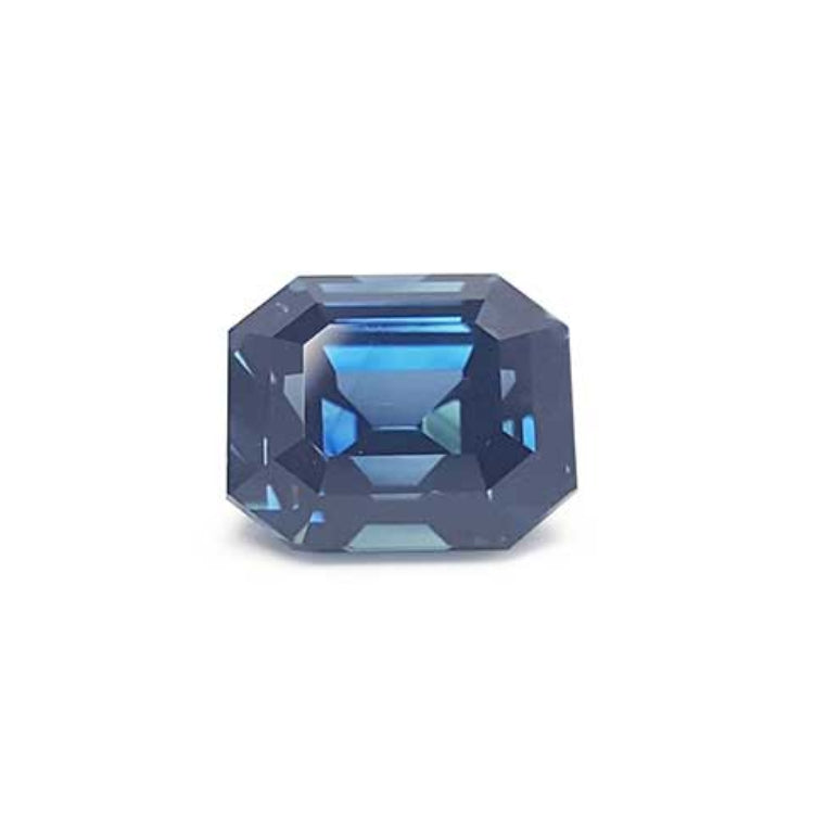 4.52 ct. UNHEATED GIA Certified Natural Sapphire Deep Blue Greenish Emerald-cut