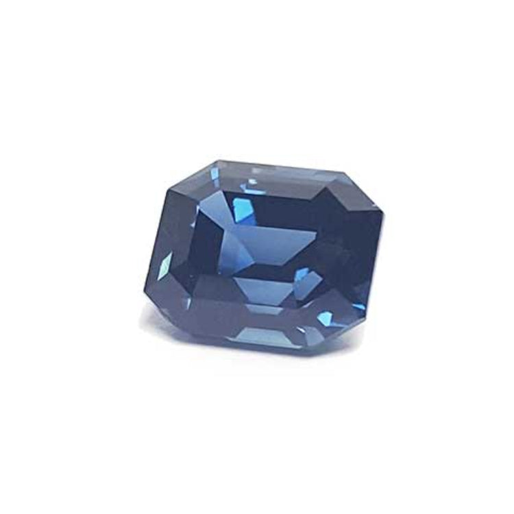 4.52 ct. UNHEATED GIA Certified Natural Sapphire Deep Blue Greenish Emerald-cut