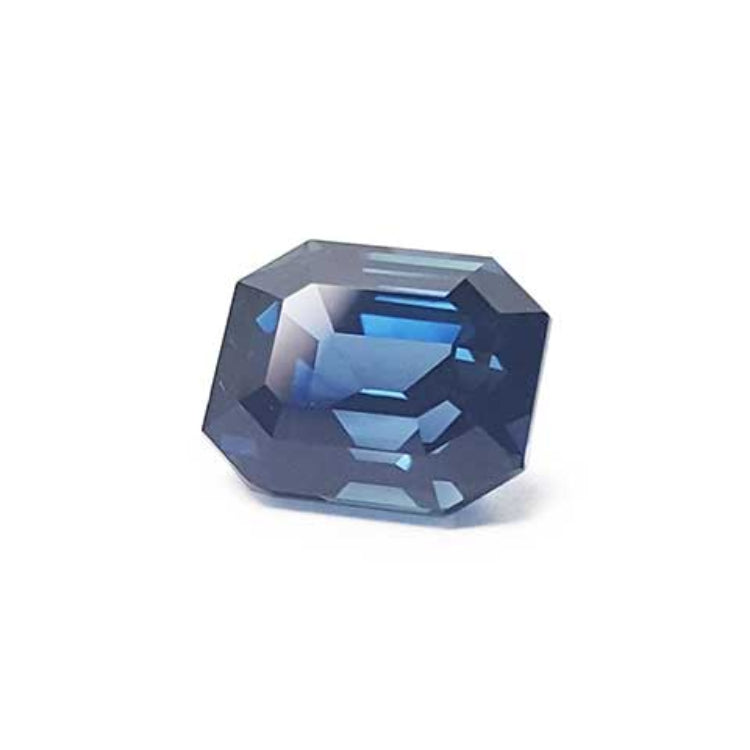 4.52 ct. UNHEATED GIA Certified Natural Sapphire Deep Blue Greenish Emerald-cut
