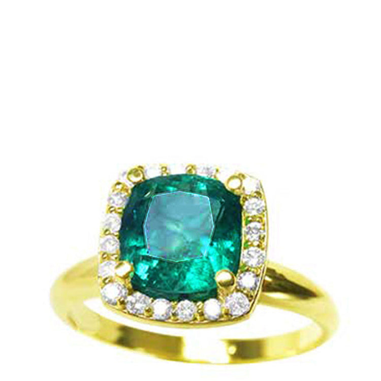 A May birthstone rings collection with natural colombian emeralds, genuine diamonds and solid gold.