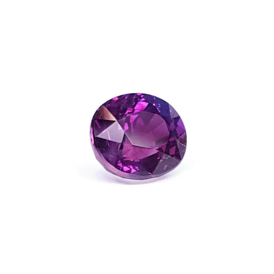 2.59 ct natural pink sapphire, oval cut, intense vivid deep purple-pink color with strong sparkle.