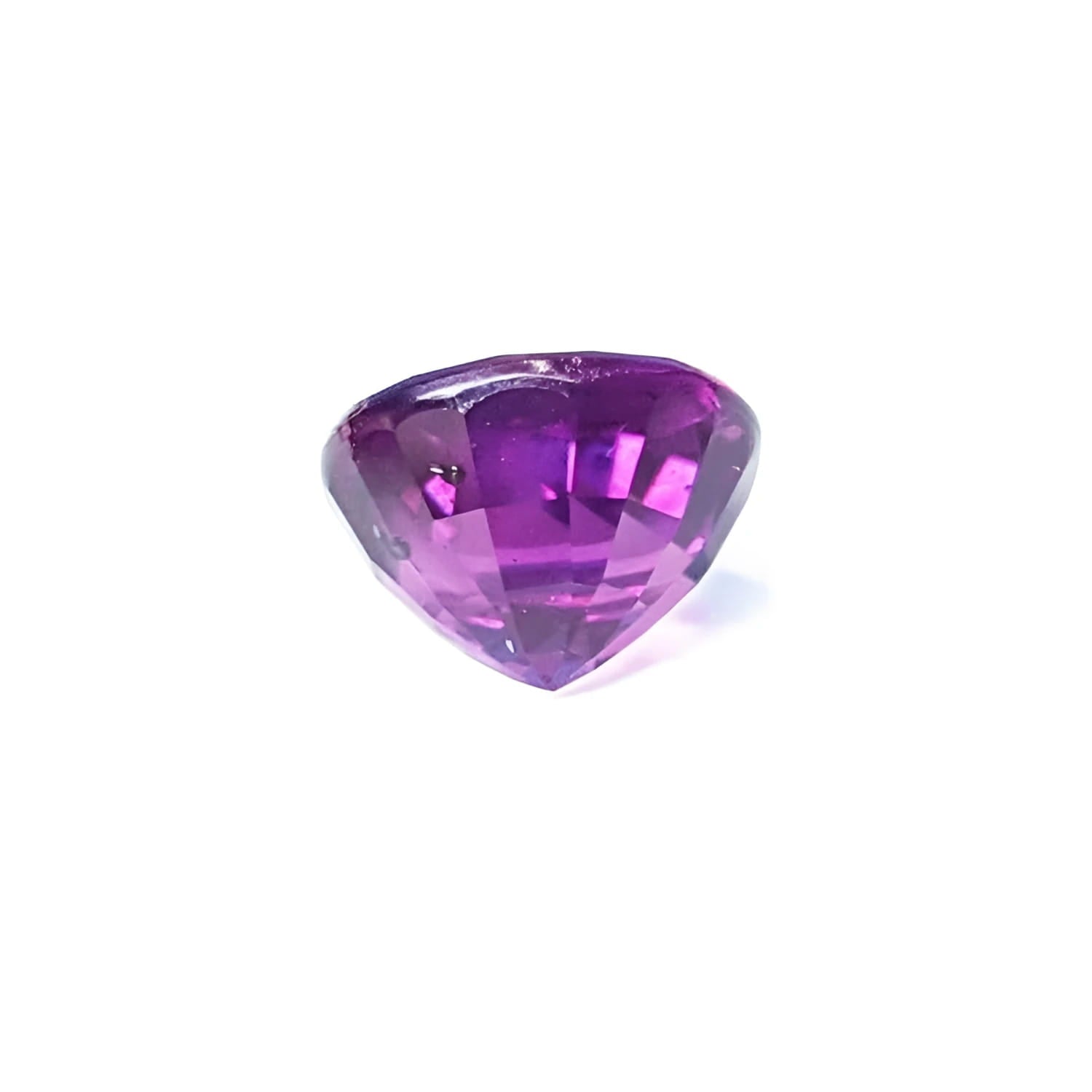 2.59 ct natural pink sapphire, oval cut with intense vivid purple-pink color and sparkle.