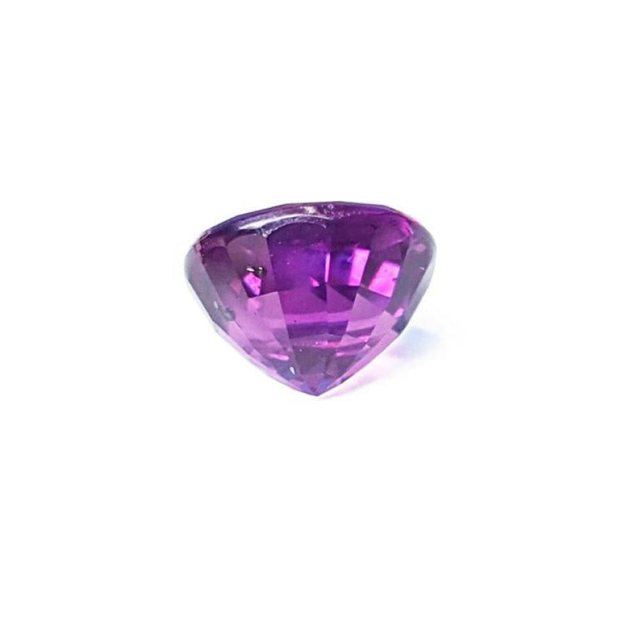 2.59 ct natural pink sapphire, oval cut with intense vivid purple-pink color and sparkle.