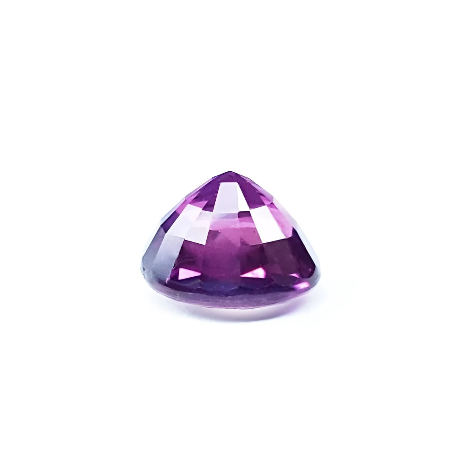 2.59 ct natural pink sapphire, intense vivid purple-pink oval cut gemstone.