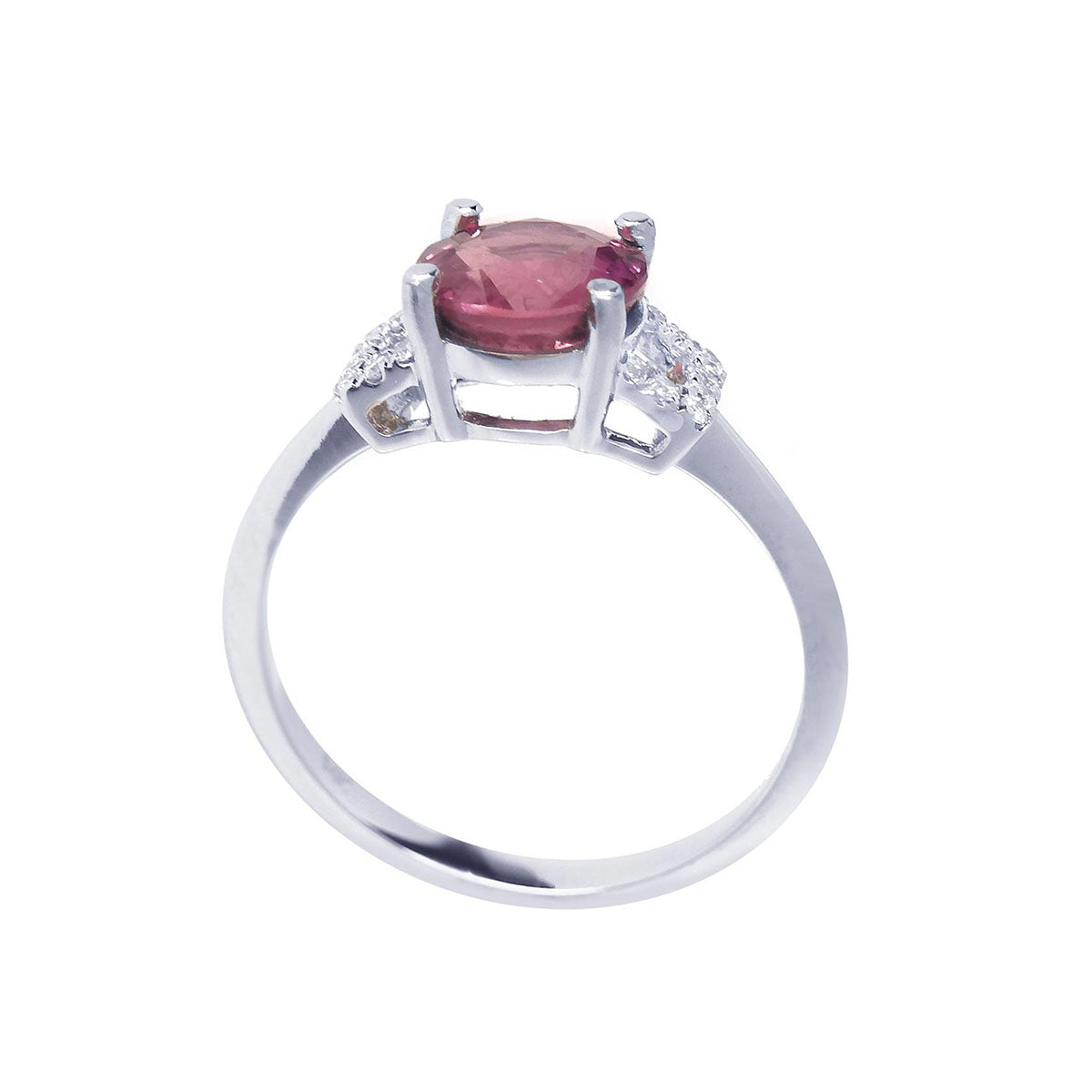 Natural Ruby Ring for Women Round Cut 1.64 ct. Mozambique Pinkish Red