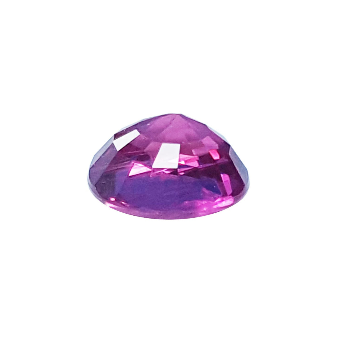 Loose natural ruby round cut 1.64 carat Sri Lanka, upside down pavilion exposed