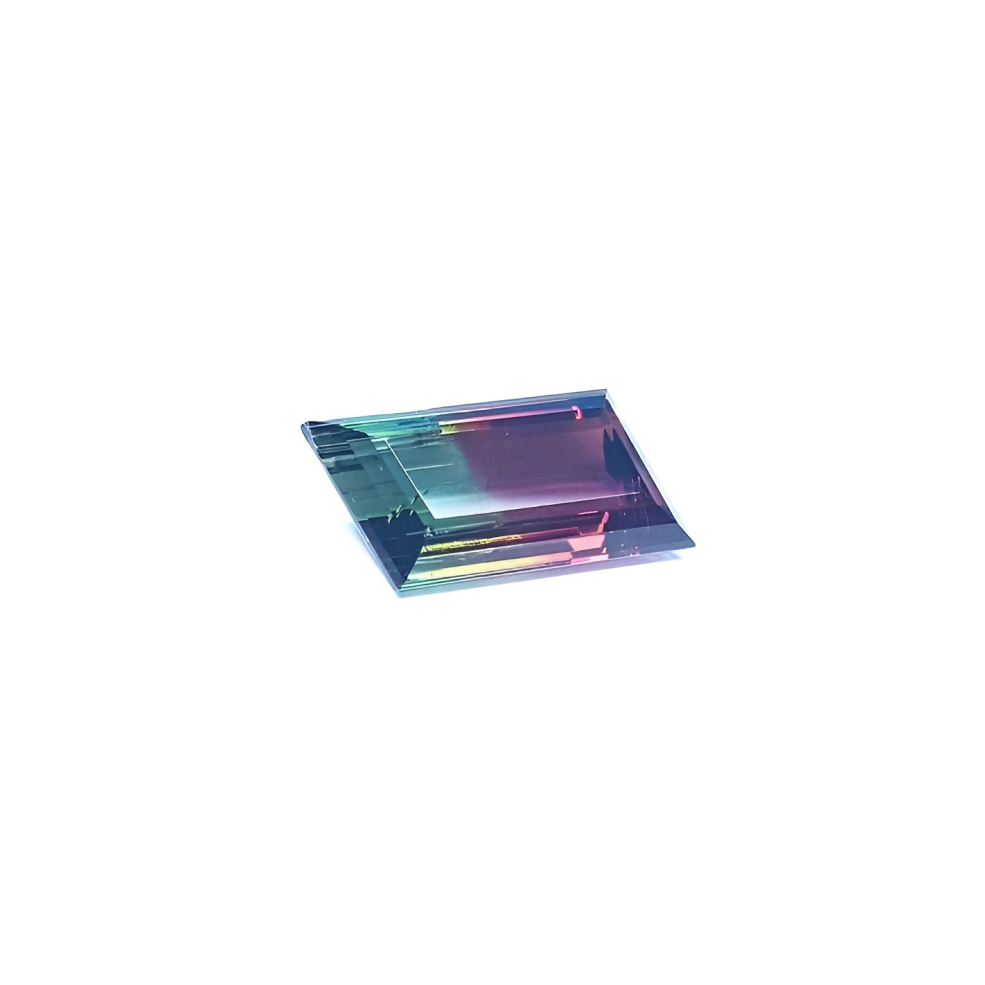 Fancy cut 8.30 carat loose Brazilian watermelon tourmaline with vibrant red-orange and bluish-green bicolor.