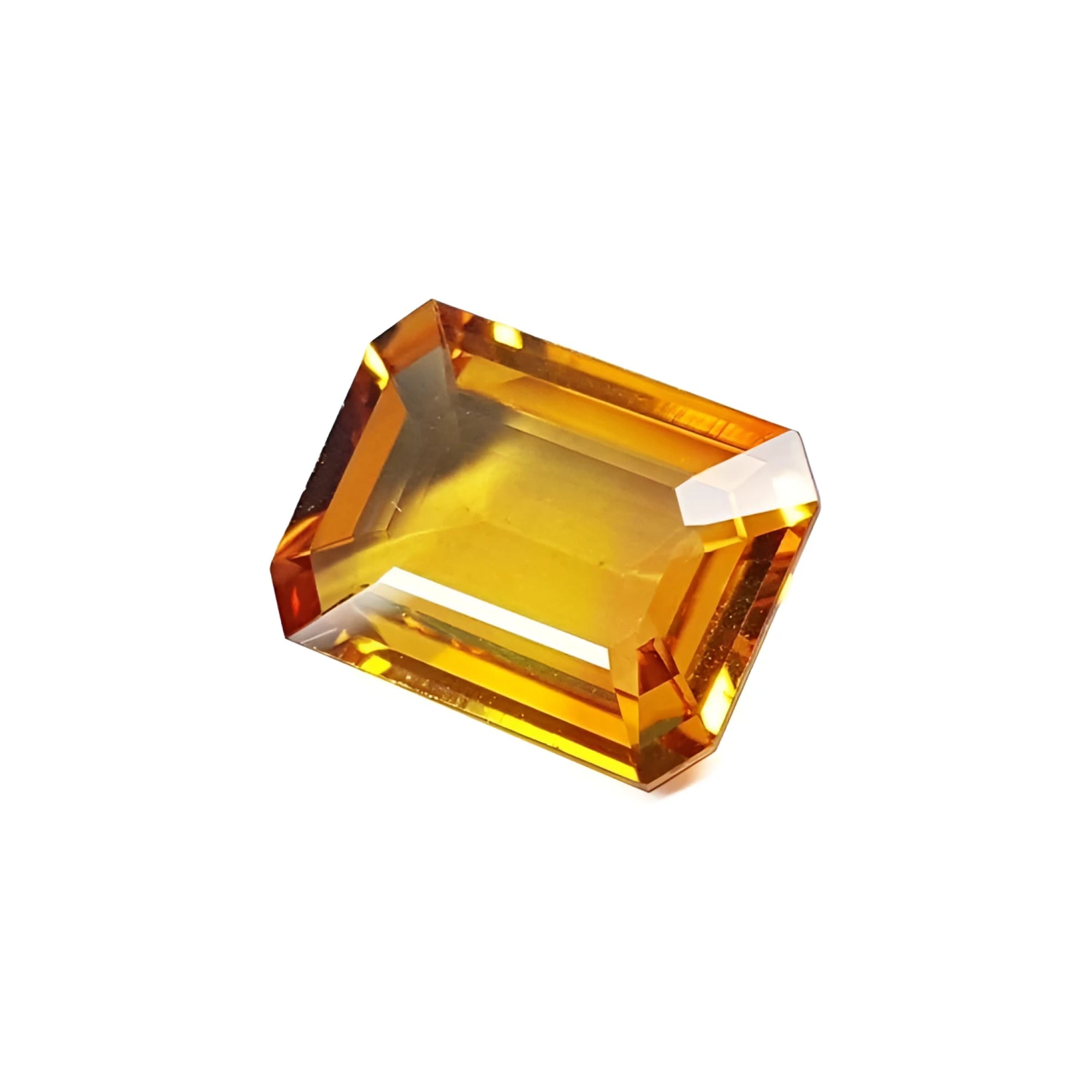 4.05 carats loose natural sapphire emerald-cut Intense yellow hue, with the apparicene of bigger size, because of its perfect cut.
