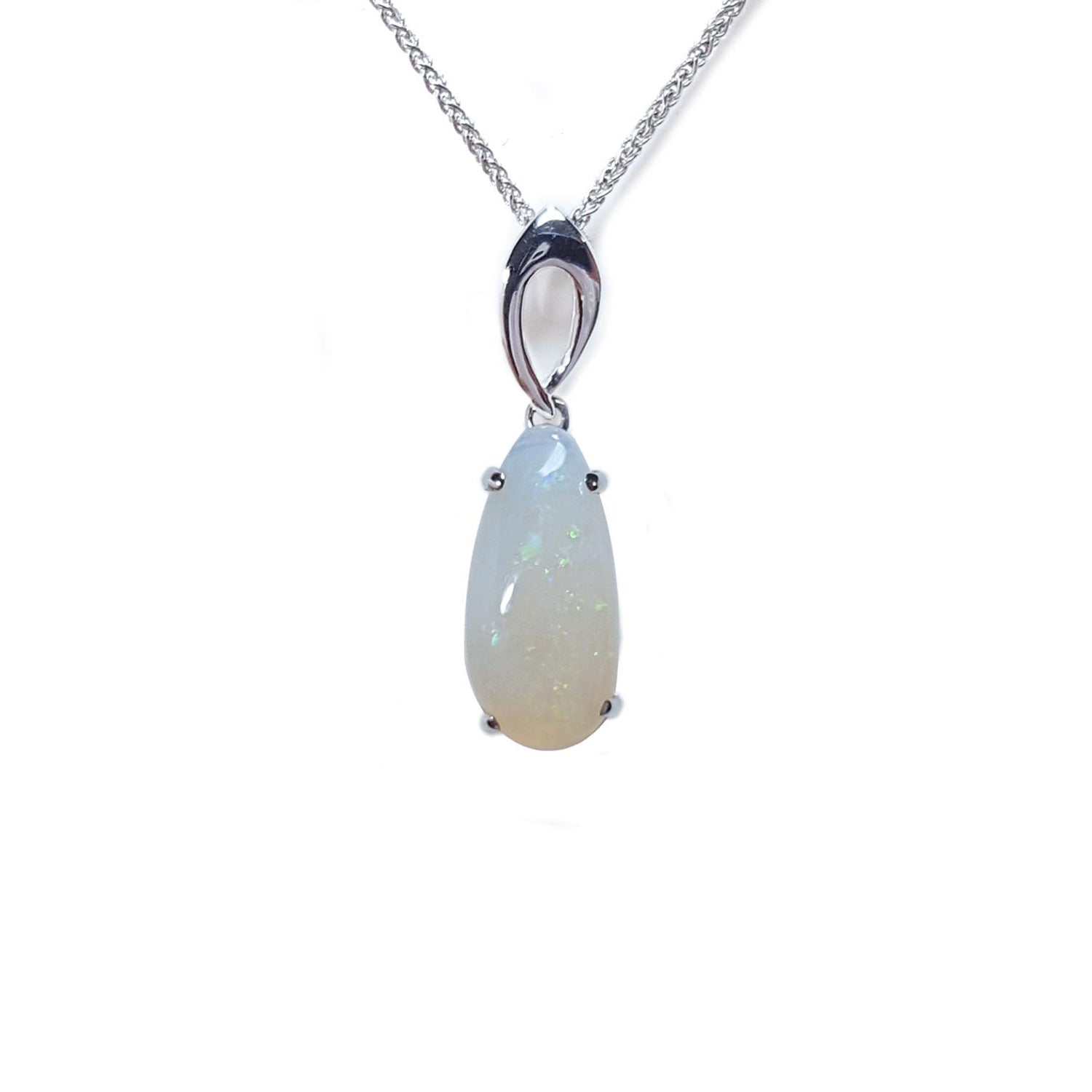 Opal pendant necklace on a topside position