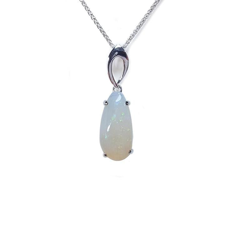 Opal pendant necklace on a topside position
