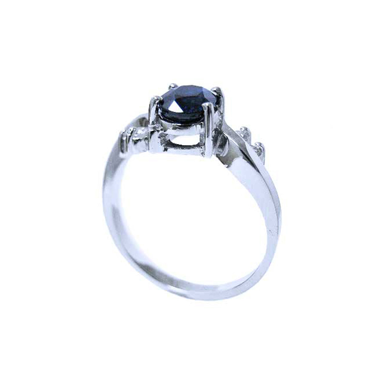 1.43 ct.  Oval cut Natural Blue Sapphire Ring for Women 14K White Gold