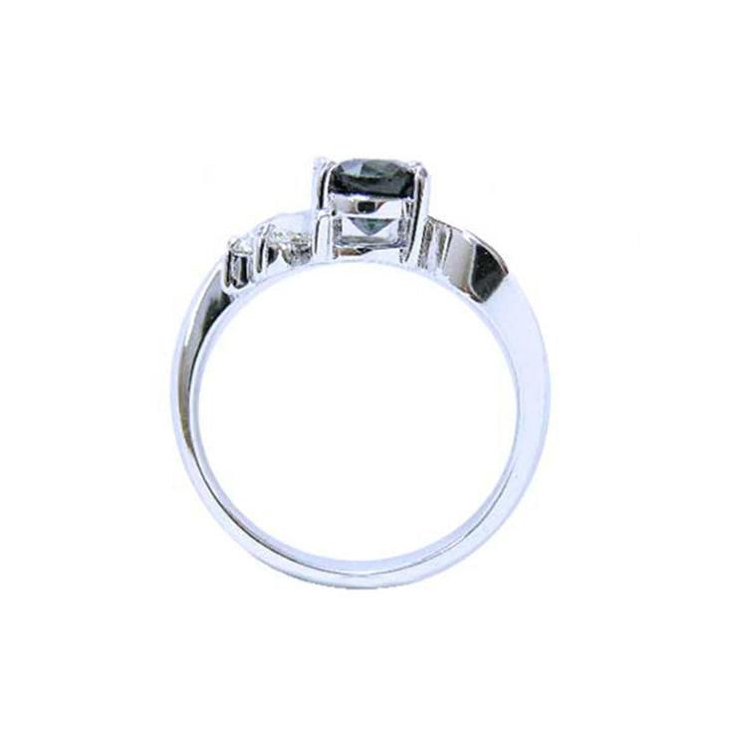 14K white gold ring with a 1.43 ct oval natural blue sapphire and accent diamonds.