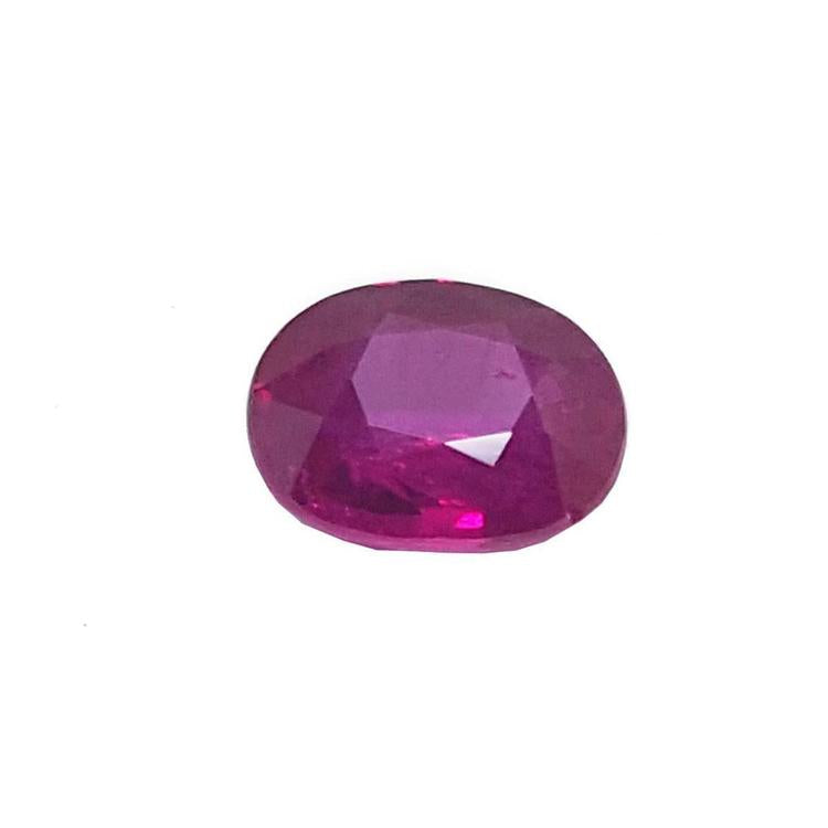 1.59 carat natural Burma ruby, oval brilliant step cut, medium deep red, loose gemstone.