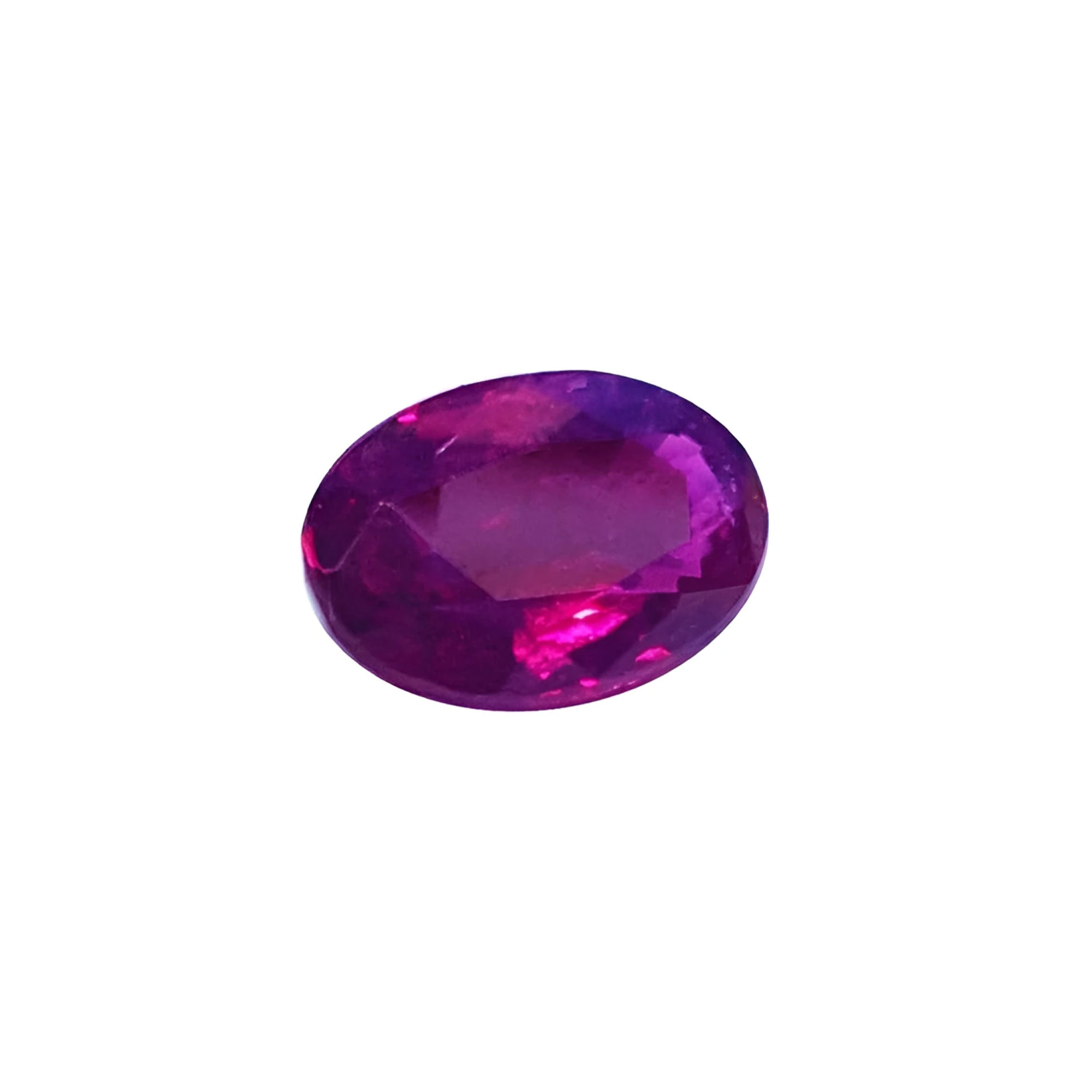 0.91 carat oval cut natural Burmese ruby with a vibrant medium deep red hue.