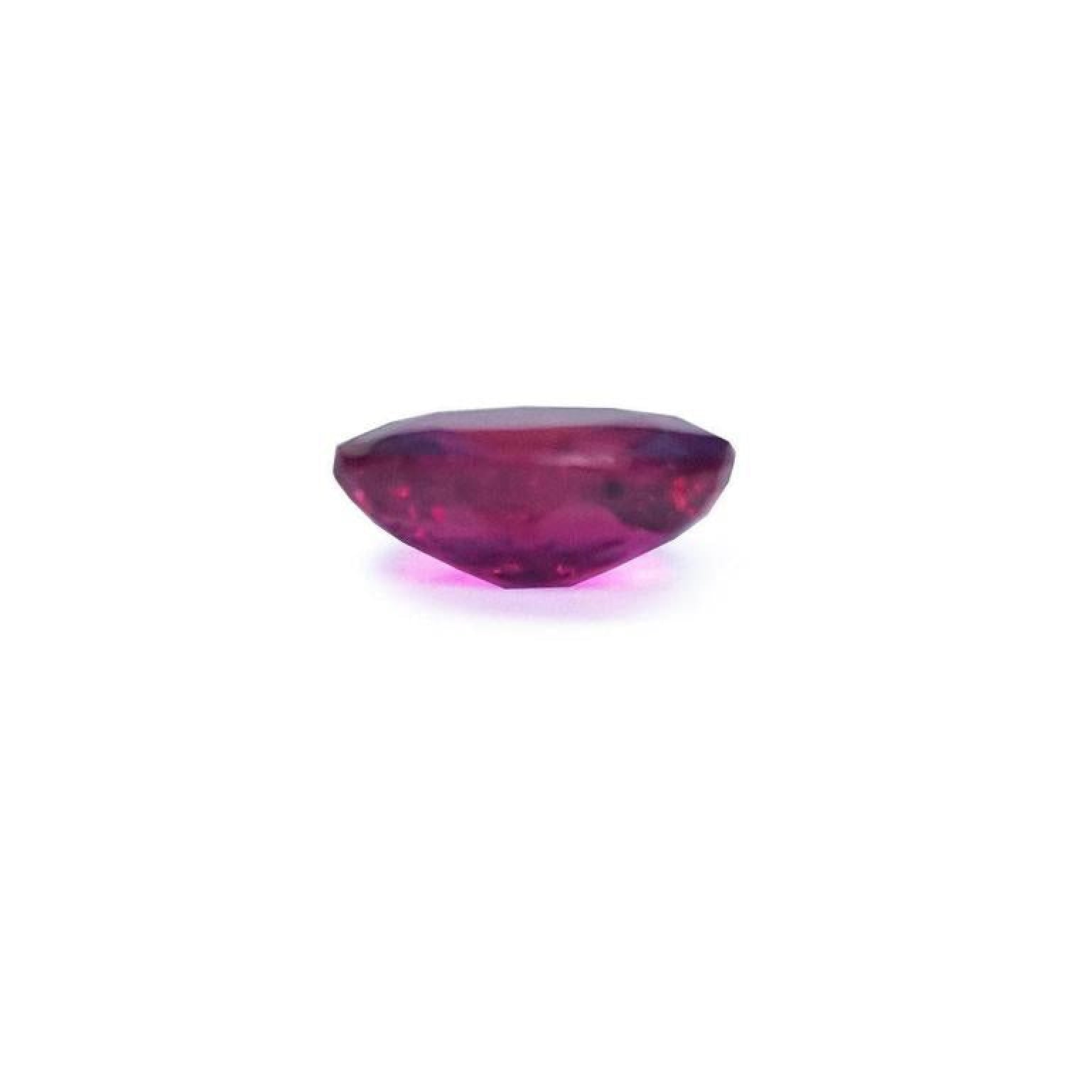 0.91 carat oval cut natural Burmese ruby with a vibrant medium deep red hue.