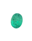 Oval cut loose natural colombian emerald front left side table and crown view