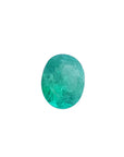 Oval cut loose natural colombian emerald front side table and crown view