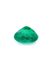 Oval cut loose natural colombian emerald upside-down pavilion view