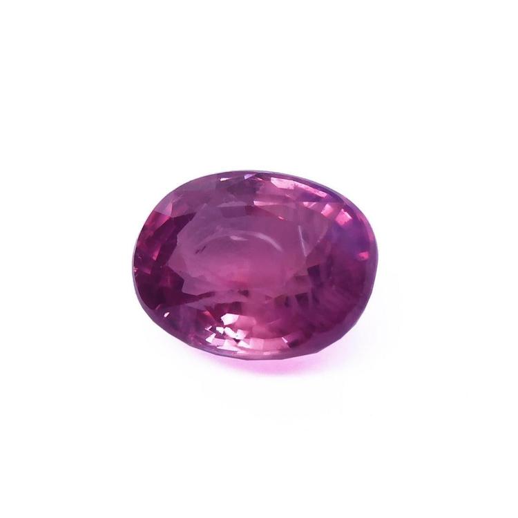 Oval cut loose natural ruby 2.38 ct.  Mozambique, font side position table and crown visibles