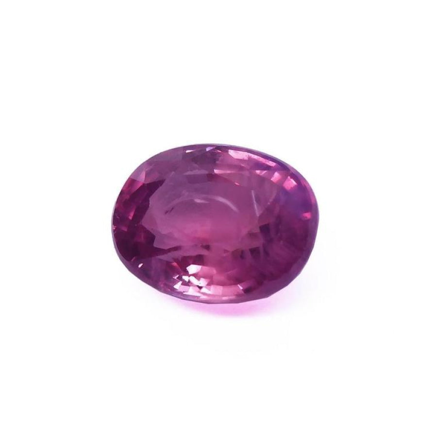 Sparkling 2.38 carat oval cut natural Mozambique ruby in a medium rich red hue.