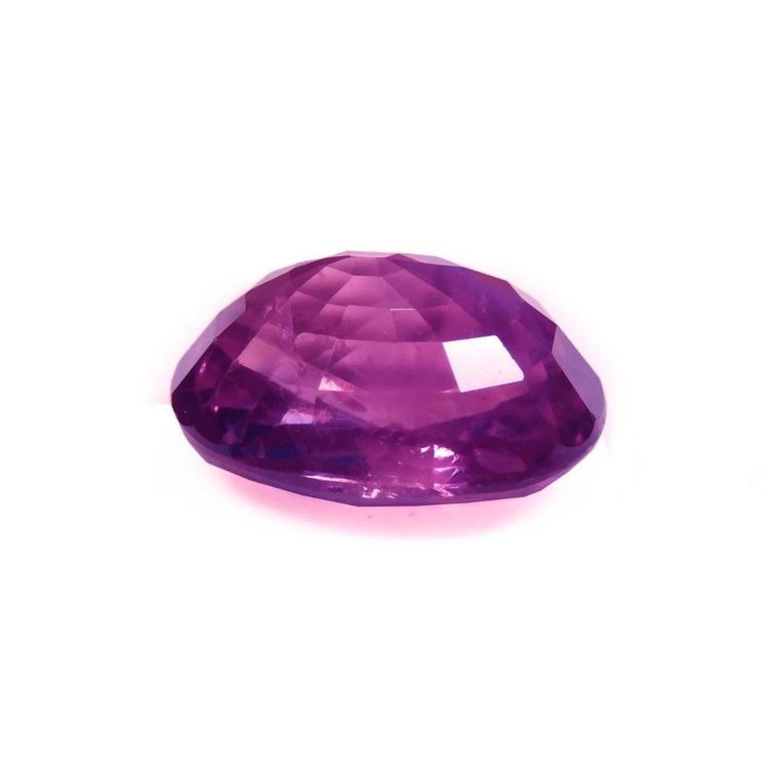 Sparkling 2.38 carat oval cut natural Mozambique ruby with medium rich red color.