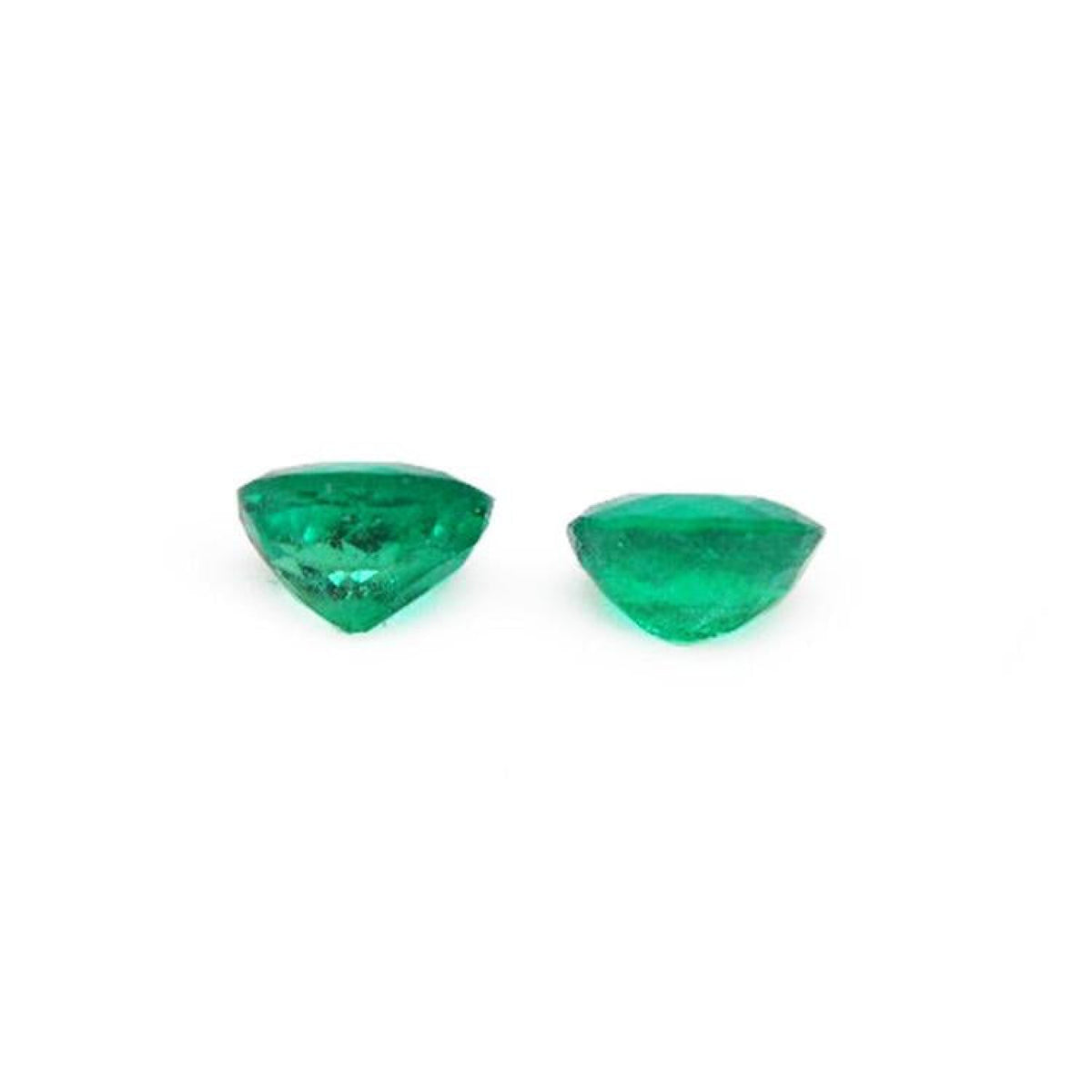 1.60 cttw. oval cut natural loose emeralds matched pair, deep bluish-green, for earrings.