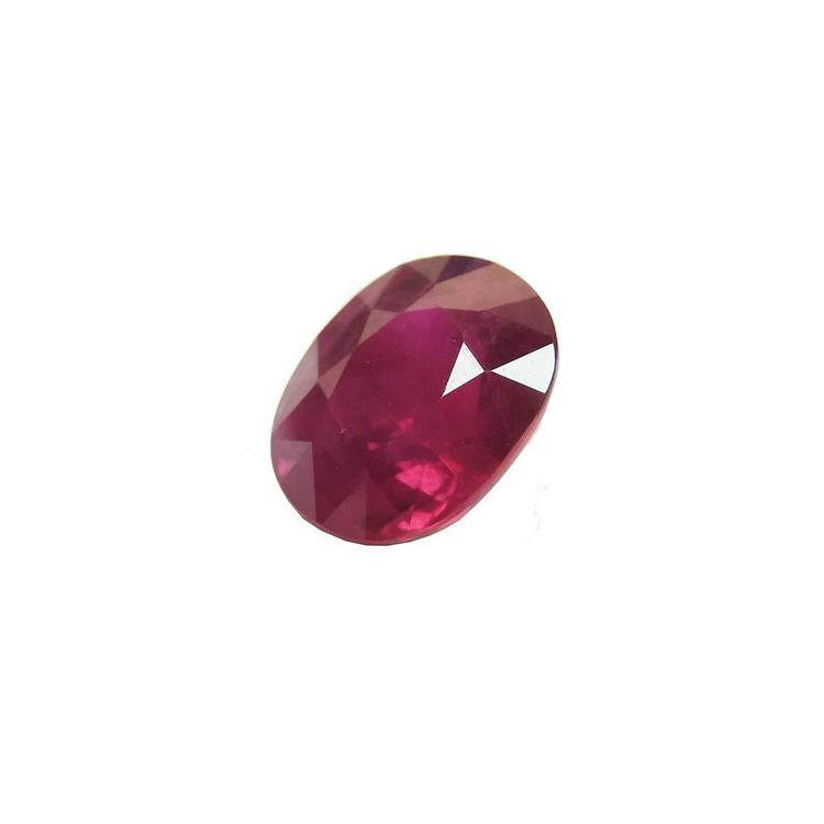 Burmese natural loose ruby oval cut 1.68 ct. left side position tabe and crown visibles