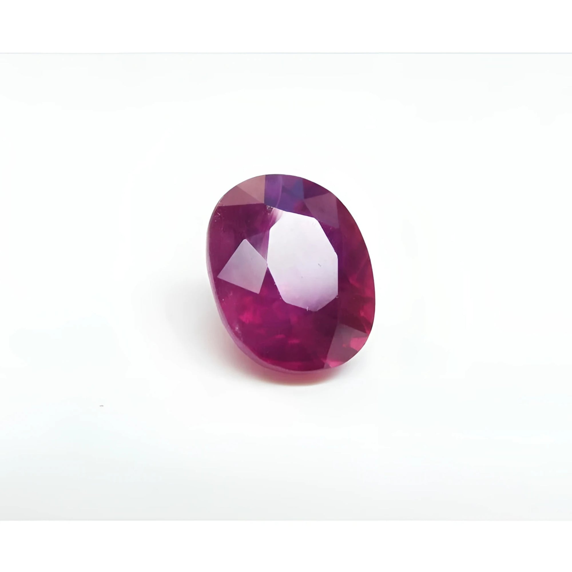 1.68 ct. oval-cut Burmese natural loose ruby with medium deep red hue.