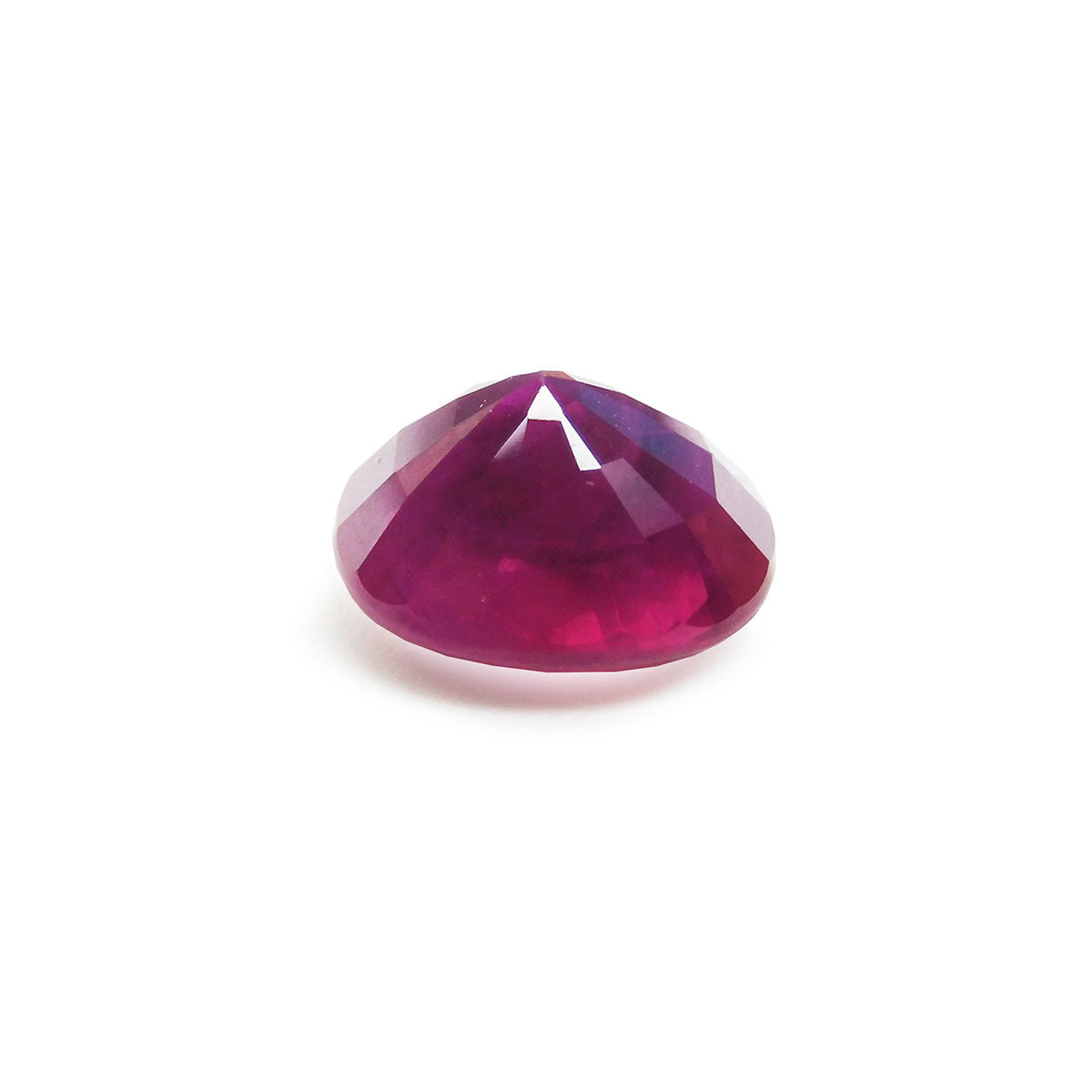 Burmese natural loose ruby oval cut 1.68 ct. upside down pavilion exposed