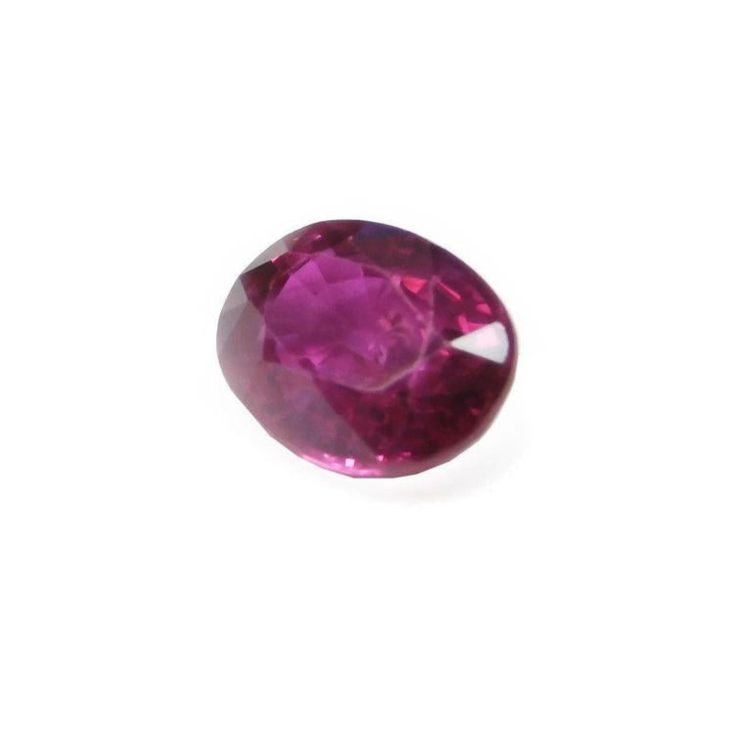 1.31 ct. oval-cut natural Burma ruby gemstone with vivid red hue.
