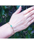 Paper Clip Bracelet Natural Emerald and Diamonds in 14K Yellow Gold
