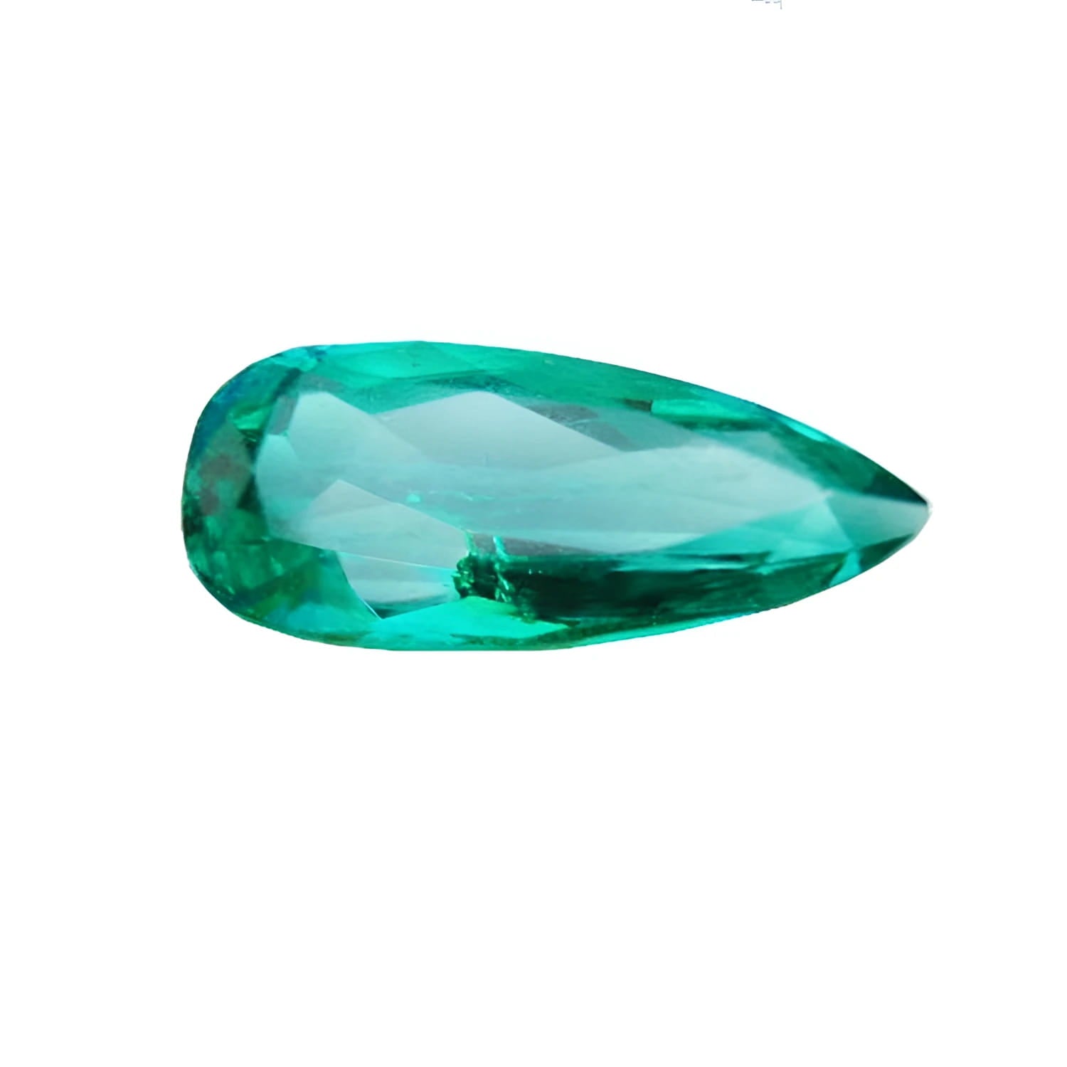 3.43 ct GIA certified natural pear cut Colombian emerald, vibrant bluish-green.