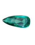 GIA certified Pear shaped loose Colombian emerald, medium-deep, vibrant bluish-green hue eye-clean and crystalline.