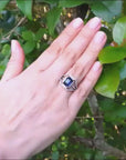 4.51 ct. EGL Certified Untreated Women's Blue Sapphire Engagement Ring 18K White Gold