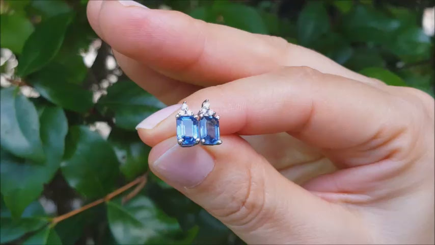 Sapphire earrings made in USA
