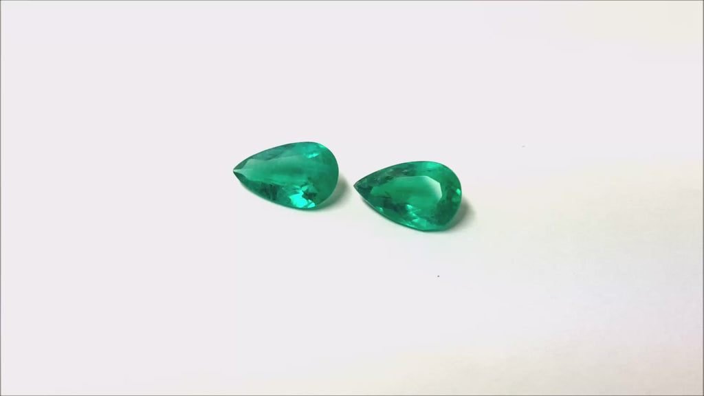 Matched pair loose Colombian emeralds