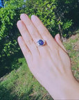 Black opal sterling silver unisex ring