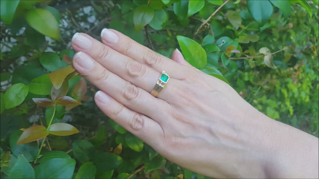 Men's emerald ring