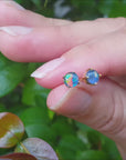 Gold opal stud earrings