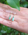 Natural Baggette cut emerald stud earrings