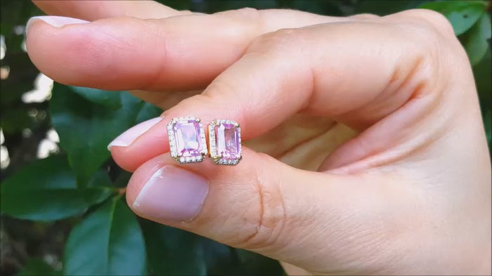 Stud pink sapphire stud earrings