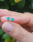 Girls May birthstone emerald stud earrings
