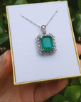 Natural Emerald and Diamond Pendant 7.78 ct.
