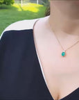 Emerald oval shaped and diamond pendant 1.60 ct.